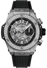 Load image into Gallery viewer, Hublot Big Bang Unico Titanium Diamonds Watch - 44 mm - Black Skeleton Dial - Black Rubber Strap-421.NX.1170.RX.1104 - Luxury Time NYC