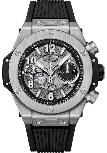 Hublot Big Bang Unico Titanium Watch - 44 mm - Black Skeleton Dial - Black Rubber Strap-421.NX.1170.RX - Luxury Time NYC