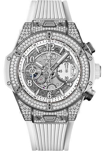 Hublot Big Bang Unico Titanium White Pave 42mm Watch - 42 mm - White Skeleton Dial-441.NE.2010.RW.1704 - Luxury Time NYC