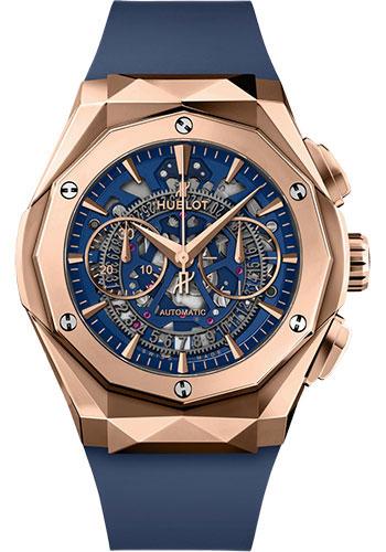 Hublot Classic Fusion Aerofusion Chronograph Orlinski King Gold Blue Watch - 45 mm - Sapphire Crystal Dial - Blue Smooth Rubber Strap Limited Edition of 200-525.OX.5180.RX.ORL21 - Luxury Time NYC