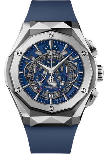 Hublot Classic Fusion Aerofusion Chronograph Orlinski Titanium Blue Watch - 45 mm - Sapphire Crystal Dial - Blue Smooth Rubber Strap Limited Edition of 200-525.NX.5170.RX.ORL21 - Luxury Time NYC