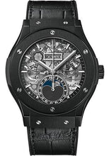 Load image into Gallery viewer, Hublot Classic Fusion Aerofusion Moonphase Black Magic Watch - 42 mm - Sapphire Dial - Black Rubber and Leather Strap-547.CX.0170.LR - Luxury Time NYC