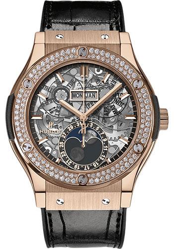 Hublot Classic Fusion Aerofusion Moonphase King Gold Diamonds Watch-517.OX.0180.LR.1104 - Luxury Time NYC