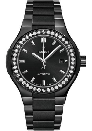 Hublot Classic Fusion Black Magic Bracelet Diamonds Watch - 33 mm - Black Dial-585.CM.1470.CM.1204 - Luxury Time NYC