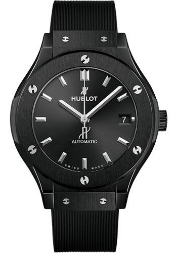 Hublot Classic Fusion Black Magic Watch - 38 mm - Black Dial - Black Lined Rubber Strap-565.CM.1470.RX - Luxury Time NYC