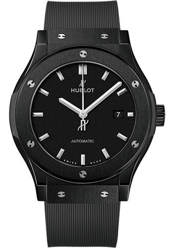 Hublot Classic Fusion Black Magic Watch - 42 mm - Black Dial - Black Lined Rubber Strap-542.CM.1171.RX - Luxury Time NYC