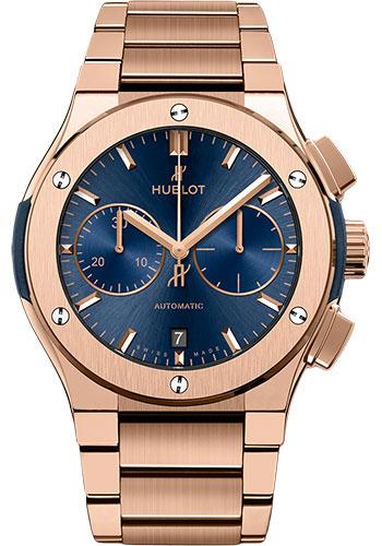 Hublot Classic Fusion Blue Chronograph King Gold Bracelet Watch-520.OX.7180.OX - Luxury Time NYC