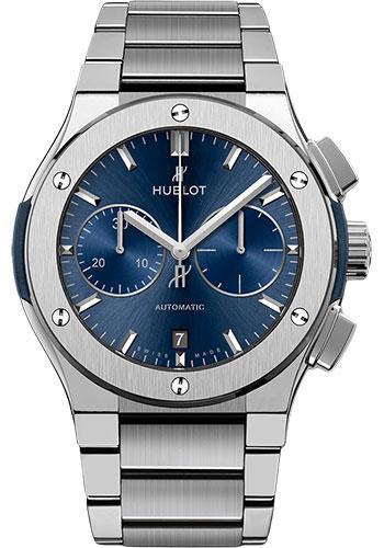 Hublot Classic Fusion Blue Chronograph Titanium Bracelet Watch-520.NX.7170.NX - Luxury Time NYC