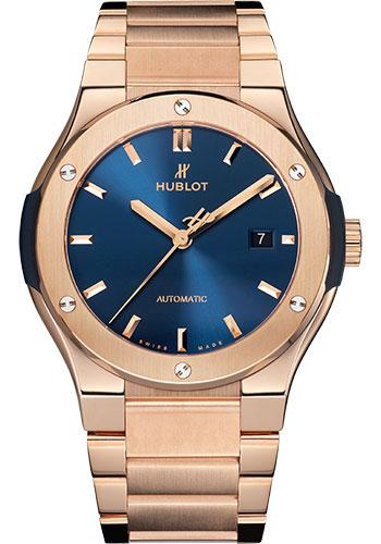 Hublot Classic Fusion Blue King Gold Bracelet Watch-568.OX.7180.OX - Luxury Time NYC