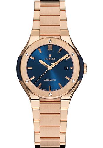 Hublot Classic Fusion Blue King Gold Bracelet Watch-585.OX.7180.OX - Luxury Time NYC