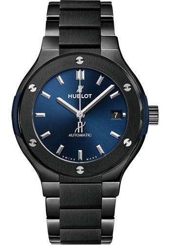 Hublot Classic Fusion Ceramic Blue Bracelet Watch - 38 mm - Blue Dial-568.CM.7170.CM - Luxury Time NYC