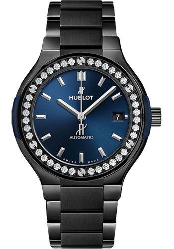 Hublot Classic Fusion Ceramic Blue Diamonds Watch-568.CM.7170.CM.1204 - Luxury Time NYC