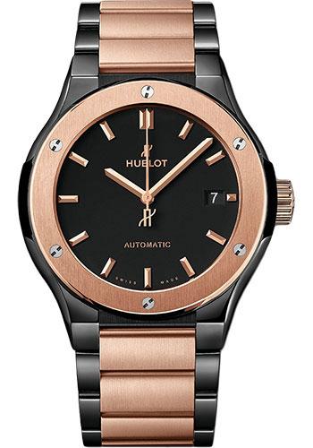 Hublot Classic Fusion Ceramic King Gold Bracelet Watch - 45 mm - Black Dial-510.CO.1180.CO - Luxury Time NYC