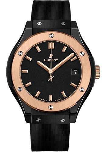 Hublot Classic Fusion Ceramic King Gold Watch - 33 mm - Black Lacquered Dial-581.CO.1181.RX - Luxury Time NYC