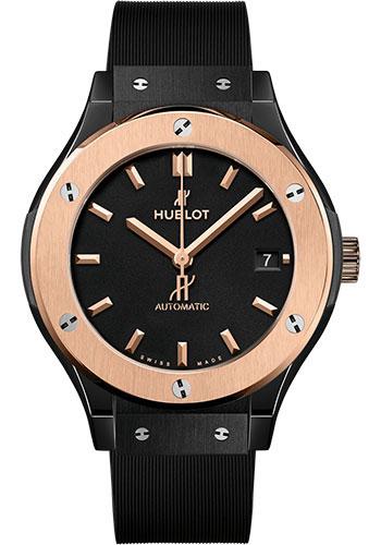 Hublot Classic Fusion Ceramic King Gold Watch - 38 mm - Black Lacquered Dial-565.CO.1181.RX - Luxury Time NYC