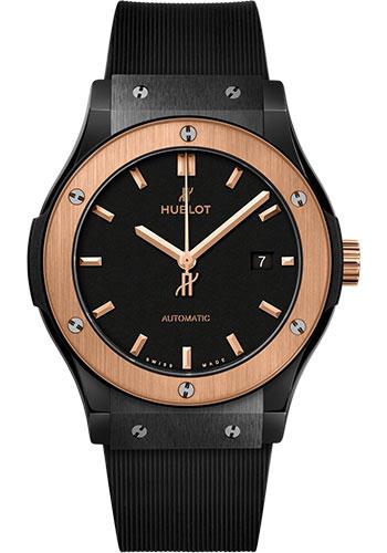 Hublot Classic Fusion Ceramic King Gold Watch - 42 mm - Black Lacquered Dial-542.CO.1181.RX - Luxury Time NYC