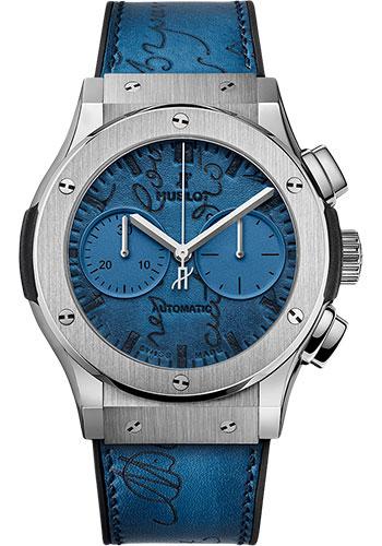 Hublot Classic Fusion Chronograph Berluti Scritto Ocean Blue Limited Edition of 250 Watch-521.NX.050B.VR.BER18 - Luxury Time NYC