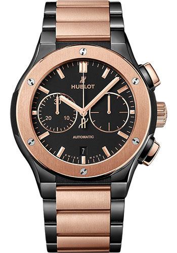 Hublot Classic Fusion Chronograph Ceramic King Gold Bracelet Watch - 45 mm - Black Dial-520.CO.1180.CO - Luxury Time NYC