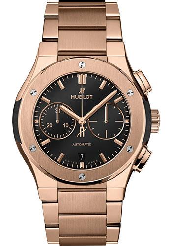 Hublot Classic Fusion Chronograph King Gold Bracelet Watch - 42 mm - Black Dial-540.OX.1180.OX - Luxury Time NYC