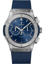 Load image into Gallery viewer, Hublot Classic Fusion Chronograph Titanium Blue Watch - 42 mm - Blue Dial - Blue Lined Rubber Strap-541.NX.7170.RX - Luxury Time NYC
