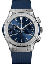 Load image into Gallery viewer, Hublot Classic Fusion Chronograph Titanium Blue Watch - 45 mm - Blue Dial - Blue Lined Rubber Strap-521.NX.7170.RX - Luxury Time NYC