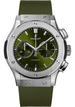 Load image into Gallery viewer, Hublot Classic Fusion Chronograph Titanium Green Watch - 45 mm - Green Dial - Green Lined Rubber Strap-521.NX.8970.RX - Luxury Time NYC