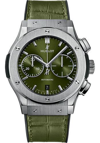 Hublot Classic Fusion Chronograph Titanium Green Watch-521.NX.8970.LR - Luxury Time NYC