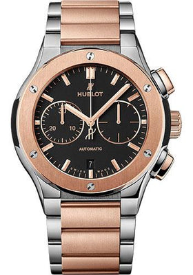 Hublot Classic Fusion Chronograph Titanium King Gold Bracelet Watch - 45 mm - Black Dial-520.NO.1180.NO - Luxury Time NYC