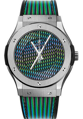 Hublot Classic Fusion Cruz Diez Titanium Watch - 45 mm - Cruz Diez Dial Limited Edition of 100-511.NX.8900.VR.CZD19 - Luxury Time NYC