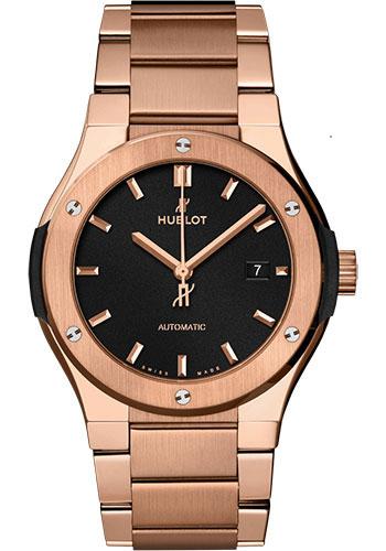 Hublot Classic Fusion King Gold Bracelet Watch - 42 mm - Black Dial-548.OX.1180.OX - Luxury Time NYC
