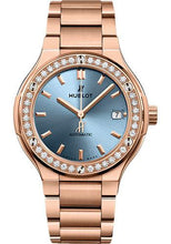 Load image into Gallery viewer, Hublot Classic Fusion King Gold Light Blue Watch-568.OX.891L.OX.1204 - Luxury Time NYC