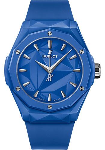 Hublot Classic Fusion Orlinski Blue Ceramic Watch - 40 mm - Blue Ceramic Dial - Blue Smooth Rubber Strap-550.ES.5100.RX.ORL21 - Luxury Time NYC