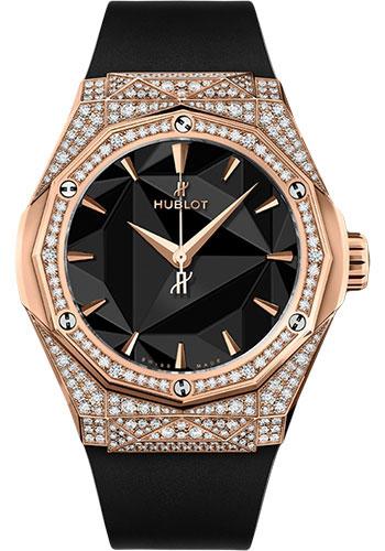 Hublot Classic Fusion Orlinski King Gold Pave Watch - 40 mm - Black Dial-550.OS.1800.RX.1604.ORL19 - Luxury Time NYC