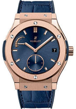 Load image into Gallery viewer, Hublot Classic Fusion Power Reserve King Gold Blue Watch-516.OX.7180.LR - Luxury Time NYC