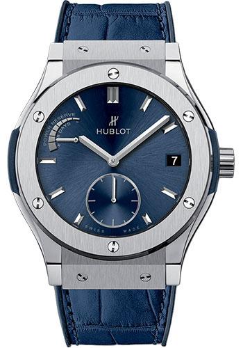 Hublot Classic Fusion Power Reserve Titanium Blue Watch-516.NX.7170.LR - Luxury Time NYC