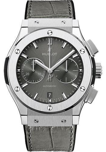 Hublot Classic Fusion Racing Grey Chronograph Watch - 42 mm - Grey Dial - Black Rubber and Leather Strap-541.NX.7070.LR - Luxury Time NYC