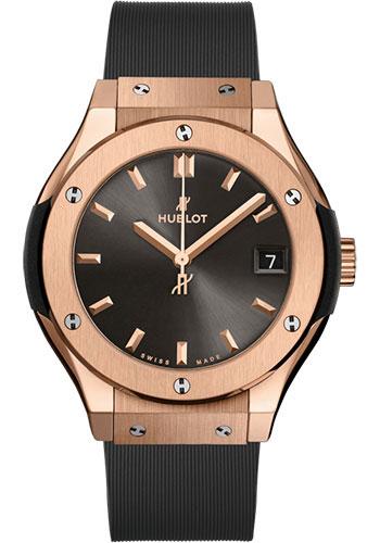 Hublot Classic Fusion Racing Grey King Gold Watch - 33 mm - Gray Dial - Gray Lined Rubber Strap-581.OX.7081.RX - Luxury Time NYC