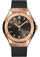 Load image into Gallery viewer, Hublot Classic Fusion Racing Grey King Gold Watch - 33 mm - Gray Dial - Gray Lined Rubber Strap-581.OX.7081.RX - Luxury Time NYC