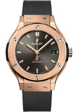 Load image into Gallery viewer, Hublot Classic Fusion Racing Grey King Gold Watch - 38 mm - Gray Dial - Gray Lined Rubber Strap-565.OX.7081.RX - Luxury Time NYC