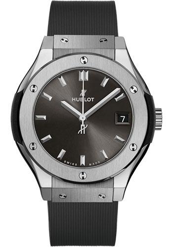 Hublot Classic Fusion Racing Grey Titanium Watch - 33 mm - Gray Dial - Gray Lined Rubber Strap-581.NX.7071.RX - Luxury Time NYC
