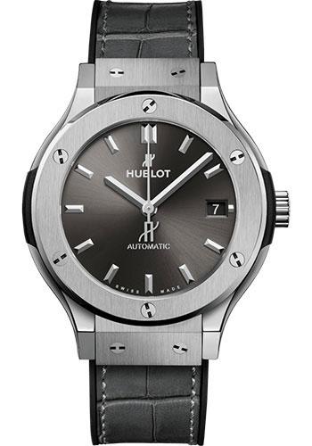 Hublot Classic Fusion Racing Grey Titanium Watch - 38 mm - Gray Dial - Black Rubber and Gray Leather Strap-565.NX.7071.LR - Luxury Time NYC