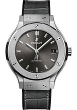 Load image into Gallery viewer, Hublot Classic Fusion Racing Grey Titanium Watch - 38 mm - Gray Dial - Black Rubber and Gray Leather Strap-565.NX.7071.LR - Luxury Time NYC