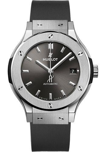Hublot Classic Fusion Racing Grey Titanium Watch - 38 mm - Gray Dial - Gray Lined Rubber Strap-565.NX.7071.RX - Luxury Time NYC