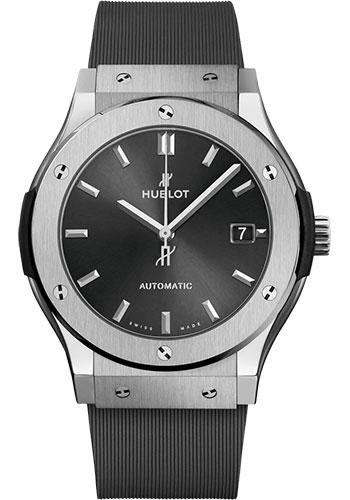 Hublot Classic Fusion Racing Grey Titanium Watch - 45 mm - Gray Dial - Gray Lined Rubber Strap-511.NX.7071.RX - Luxury Time NYC