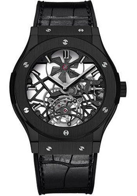 Hublot Classic Fusion Skeleton Tourbillon All Black Limited Edition of 99 Watch-505.CM.0140.LR - Luxury Time NYC