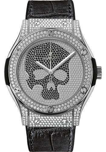 Hublot Classic Fusion Skull Titanium Full Pave Watch-511.NX.9000.LR.1704.SKULL - Luxury Time NYC