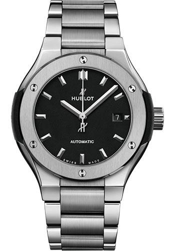 Hublot Classic Fusion Titanium Bracelet Watch - 33 mm - Black Dial-585.NX.1170.NX - Luxury Time NYC