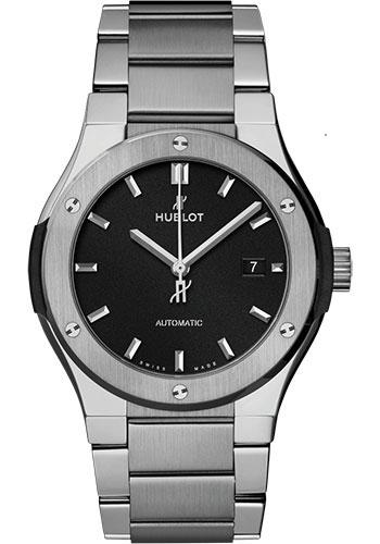 Hublot Classic Fusion Titanium Bracelet Watch - 42 mm - Black Dial-548.NX.1170.NX - Luxury Time NYC