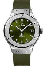 Load image into Gallery viewer, Hublot Classic Fusion Titanium Green Watch - 38 mm - Green Dial - Green Lined Rubber Strap-565.NX.8970.RX - Luxury Time NYC
