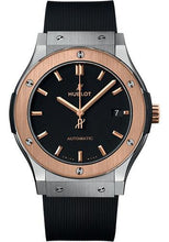 Load image into Gallery viewer, Hublot Classic Fusion Titanium King Gold Watch - 45 mm - Black Dial - Black Lined Rubber Strap-511.NO.1181.RX - Luxury Time NYC